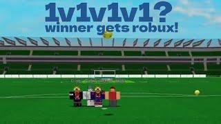 Super Blox Soccer 1v1v1v1 tournament but the winner gets robux?!