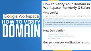 How To Verify Domain In Google Workspace 2025 | Step by Step Tutorial