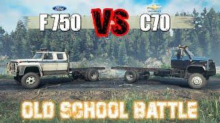 Ford F-750 vs Chevrolet Kodiak C70 | SnowRunner Truck vs Truck