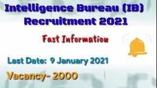 Intelligence Bureau Recruitment 2020 21| IB Recruitment 2021 | #Notification Reminder | #IB #ACIO