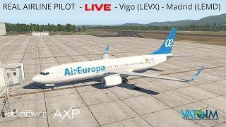 Real Airline Pilot LIVE | ZIBO MOD 737 | Vigo - Madrid | X-Plane 11