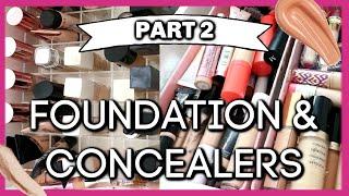 HUGE MAKEUP DECLUTTER PART 2! FOUNDATION & CONCEALER | makemeupmissa