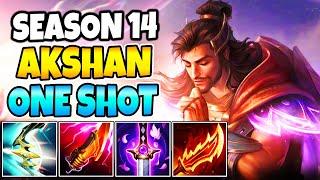 FULL BURST AKSHAN SEASON 14 NEW ITEMS SO BROKEN - THREE HONORS AKSHAN (ONE-SHOT) - League of Legends