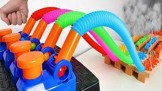 Pop Tube Marble Run Race ASMR # 11  Somewhere Over The Rainbow  Creative Healing Sound DIY Build