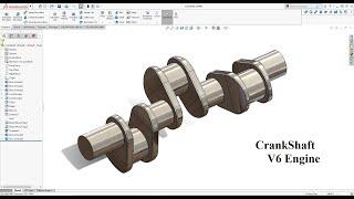 V6 Engine CrankShaft SolidWorks Tutorial 2021! Learn from homee :D