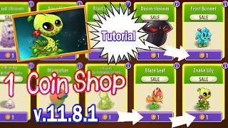 1 Coin Shop in Plants vs Zombies 2 v.11.8.1 - How to use and Unlock Znake Lily Plants