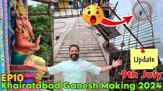 Khairatabad Ganesh Making 2024 EP10 | 70 Feet Eco Friendly Matti Ganpati | Shed Work in Final Stage