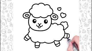 Cute Sheep Drawing Step by Step For Kids | Bolalar uchun oson chizish | Easy drawing for kids