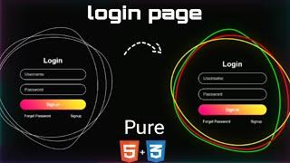 How to Make an Animated Login Page With the Help of Pure HTML and CSS || By Uzer Qureshi || #coding