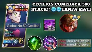 CECILION 500 STACK TERLALU BROKEN!! DIBANTAI GLOBAL YIN? BUILD CECILION TERSAKIT 2025 | MLBB