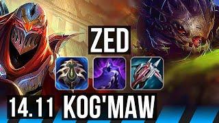 ZED vs KOG'MAW (MID) | 11 solo kills, 76k DMG, Legendary, 1000+ games, 28/6/6 | EUW Master | 14.11