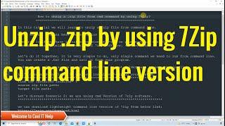 How to unzip a .zip file from command prompt by using 7-Zip?