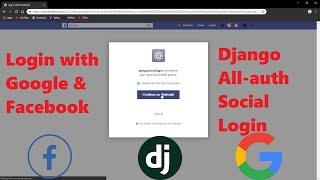 Login with Google and Facebook account in Python/Django |All-Auth Social Login Authentication | API