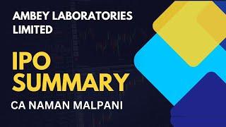 Ambey Laboratories Limited || || IPO Analysis || IPO Summary || IPO Review || Company overview
