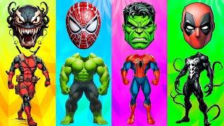 TEBAK GAMBAR | WRONG HEAD | Dancing SuperHeroes‍️ Hulk Spiderman Deadpool Venom