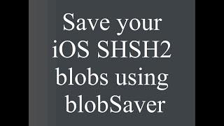Save your iOS SHSH2 blobs using blobSaver