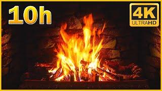 Fireplace 10 Hours (4K) (No Ads) 