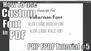 How to use custom font in PDF | PHP FPDF Tutorial #5