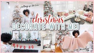 *NEW* CHRISTMAS DECORATE WITH ME 2022 PT. 1 (Living Room Makeover, Pink Winter Wonderland Theme)