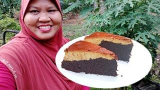 CARA BUAT  KEK COKLAT PUDING KAREMEL BY KAK NUR@TIP TANPA MIXER