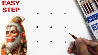 How to draw Lord Hanumanji Drawing // Easy Hanumanji drawing