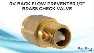 RV Back Flow Preventer 1/2" Brass Check Valve