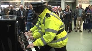 Two Police Rock and Roll The Station Piano