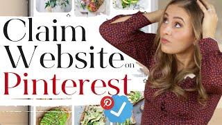 How to Claim a Website on Pinterest TUTORIAL (2022) // Easy Beginner Tutorial to Verify your Blog