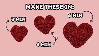 3 Easy Crochet Hearts Tutorial ️ #crochetheart