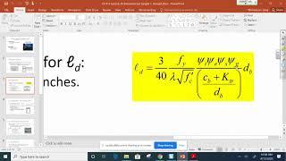 CE 413 Lecture 36:  Development Length, Straight Bars (2020.04.13)