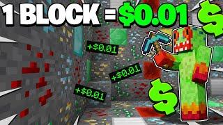 Minecraft Prison, But 1 Block = $0.01 IRL… Minecraft OP Prison