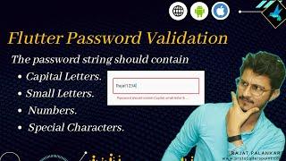Flutter password validation -  should contain capital, small letter, a number & a special symbol