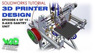 Solidworks Tutorial - 3D Printer Design - Episode 6 of 15 - X-Axis Gantry Unit