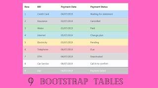 9 Types of Tables in Bootstrap