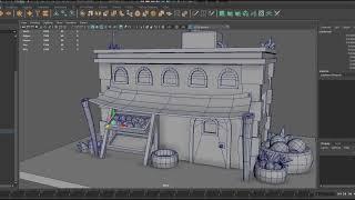 Hand Painted Stylized 3D Building - Timelapse - Maya and 3DCoat