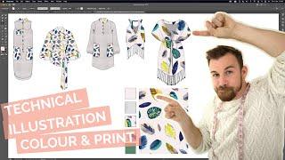 TECHNICAL DRAWING FOR FASHION: PART 5 - Adding colour, texture, fabric & print