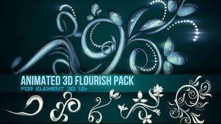 Animated 3D Flourish Pack - FREE Projects for After Effects Element3d and 3ds Max