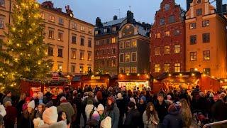 Stockholm Christmas Market 2024 | Magical Old Town Christmas Vibe Walking Tour in 4K HDR