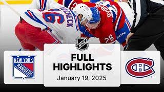 NHL Highlights | Rangers vs. Canadiens - January 19, 2025