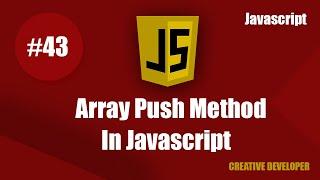 Array push method in javascript || Javascript array push method || Array push || Javascript Course