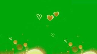 Gold Hearts green screen animation effects HD video || chroma key hearts animation effects HD