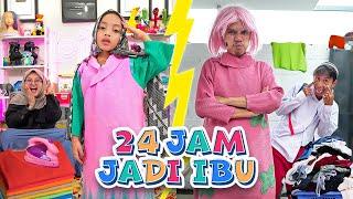 BUNDA LEIKA VS MAMA TOMPEL  DRAMA PARODI 24 JAM LEIKA VS TOMPEL JADI IBU