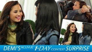 Demi Lovato Gets Surprised at the 2013 ACUVUE® 1-DAY Photoshoot