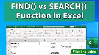 FIND() vs SEARCH() Function in Excel