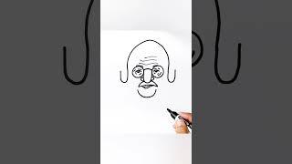 gandhiji drawing easy way to draw