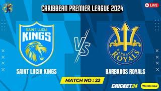 Saint Lucia Kings vs Barbados Royals Live | SLK vs BR | Match No : 22 | CPL 2024