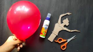 Amazing Craft Using Waste Cardboard and Balloon | Easy Home Decoration idea