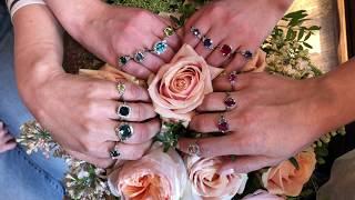 A rainbow of colour gemstone rings