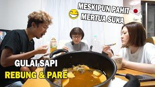 MASAKIN MERTUA JEPANG GULAI SAPI PARE & REBUNG ! DIA SUKA BANGET ! NAMBAH TERUS !