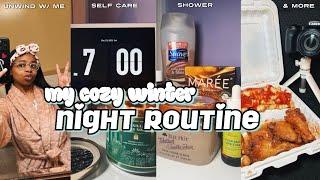 my cozy winter night routine ᥫ᭡ | self care, laundry, content planning, & more!